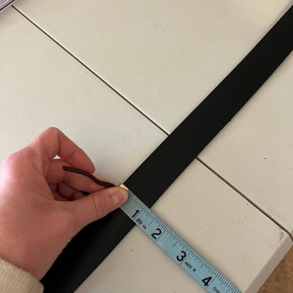 MW Black Genuine Leather Silver Studded Chunky Buckle Belt Size Small NEW - Picture 5 of 11